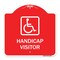 Signmission Handicap Visitor With Graphic, Red & White Aluminum Architectural Sign, 18" x 18", RW-1818-23920 A-DES-RW-1818-23920 - alternate 1
